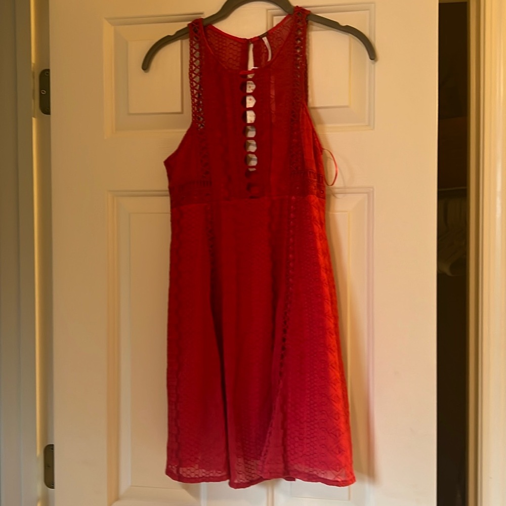 Free people lace NWT mini dress Rose color